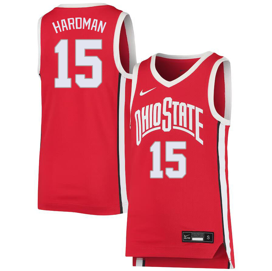Ohio State Buckeyes #15 Bowen Hardman College Basketball Jerseys Stitched Sale-Red
